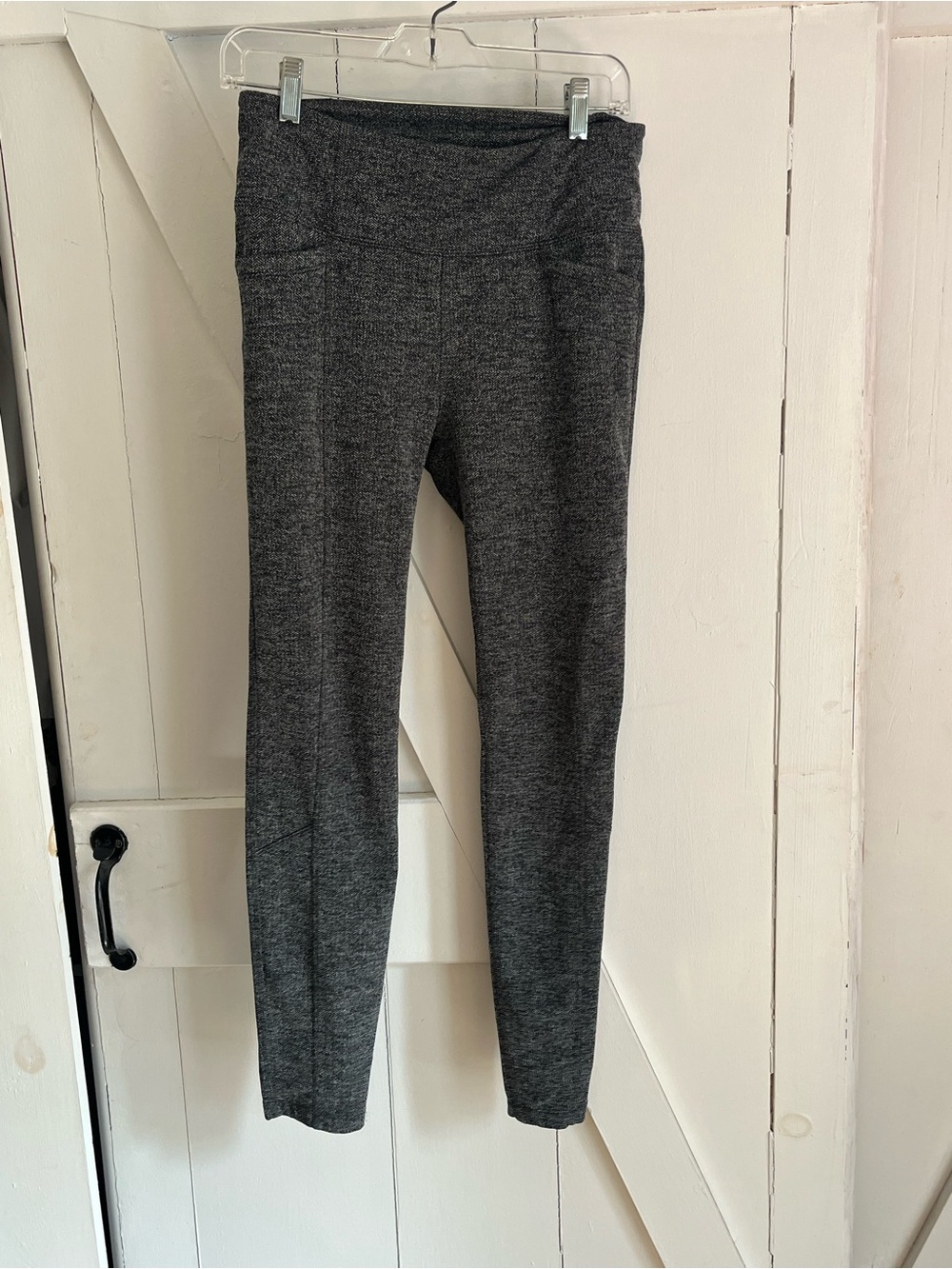 Athleta Dark Grey High-Rise Knit Leggings